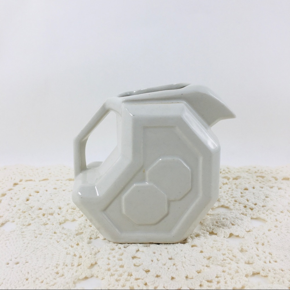 Vintage Alamo Pottery White 757 Pitcher Creamer